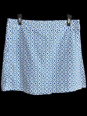 RipSkirt Hawaii Skirt Size S Blue White Dot 15 In Length 1 Wrap Womens Flaw